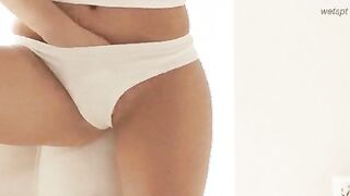 Underneath white cotton panties (X-post /r/gettingherselfoff)