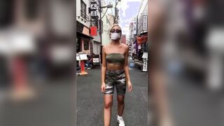 Gabby Epstein sweaty tubetop in Tokyo summer [x-post /r/GabbyEpstein]