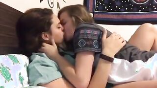 Cute girls , passionate kissing !!
