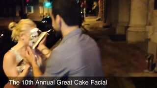 Woman gets cake smashed in her face annually for her birthday