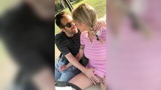 Gabbie getting teased on the golf cart