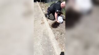 Disturbing cellphone video shows a police officer in CA slamming a 14-year-old into the pavement, and then repeatedly punching him after accusing him of smoking marijuana. Police did not find marijuana.