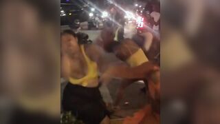 Large group of women brawl in the street (NSFW - xpost r/fightporn)