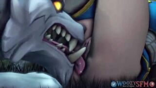 [LOOP] Wolf pleasures Zelda and licks her pussy like a good boy (WoozySFM)