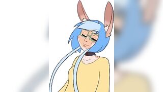 [F Human -> Anthro Rabbit, Animation] Animated: Happy Bunny Day! by MooMaid