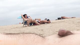 Nude Beach no hand cumshot just by watching naked women