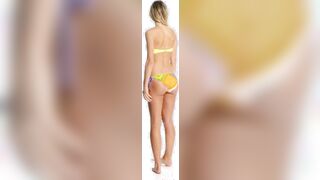 Yellow thin bandeau bikini top