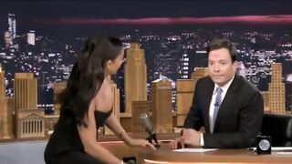 ???????? Mel B gets Jimmy Fallon a little flustered by branding his forehead with a nice lipstick mark on his first season hosting the Tonight Show