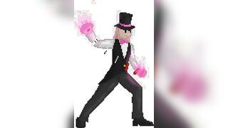 Another Pixel art GIF I made of one of my OC's, this one of this magician rabbit. Any criticism is appreciated! (Art by me, @CatBardy on twitter)
