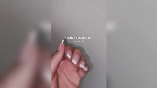 Girl from my hs got a modelling job, so she celebrated her first shoot by getting her nails done with the YSL logo