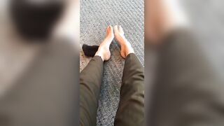 I got barefoot in a conference room at work. (Bonus sock strip gif in the comments!!)