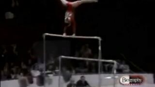 A gymnast breaks the aparatus and doesn't even blink (SFW) | A cock in his mouth, one in each hand, and one in his ass (NSFW)