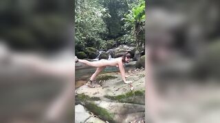 Working out nude in the jungle is so exhilarating and primal.