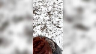 Sucking some cock out in the snow