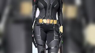 Taya bringing back Black Widow. Wish the suit was unzipped a little...
